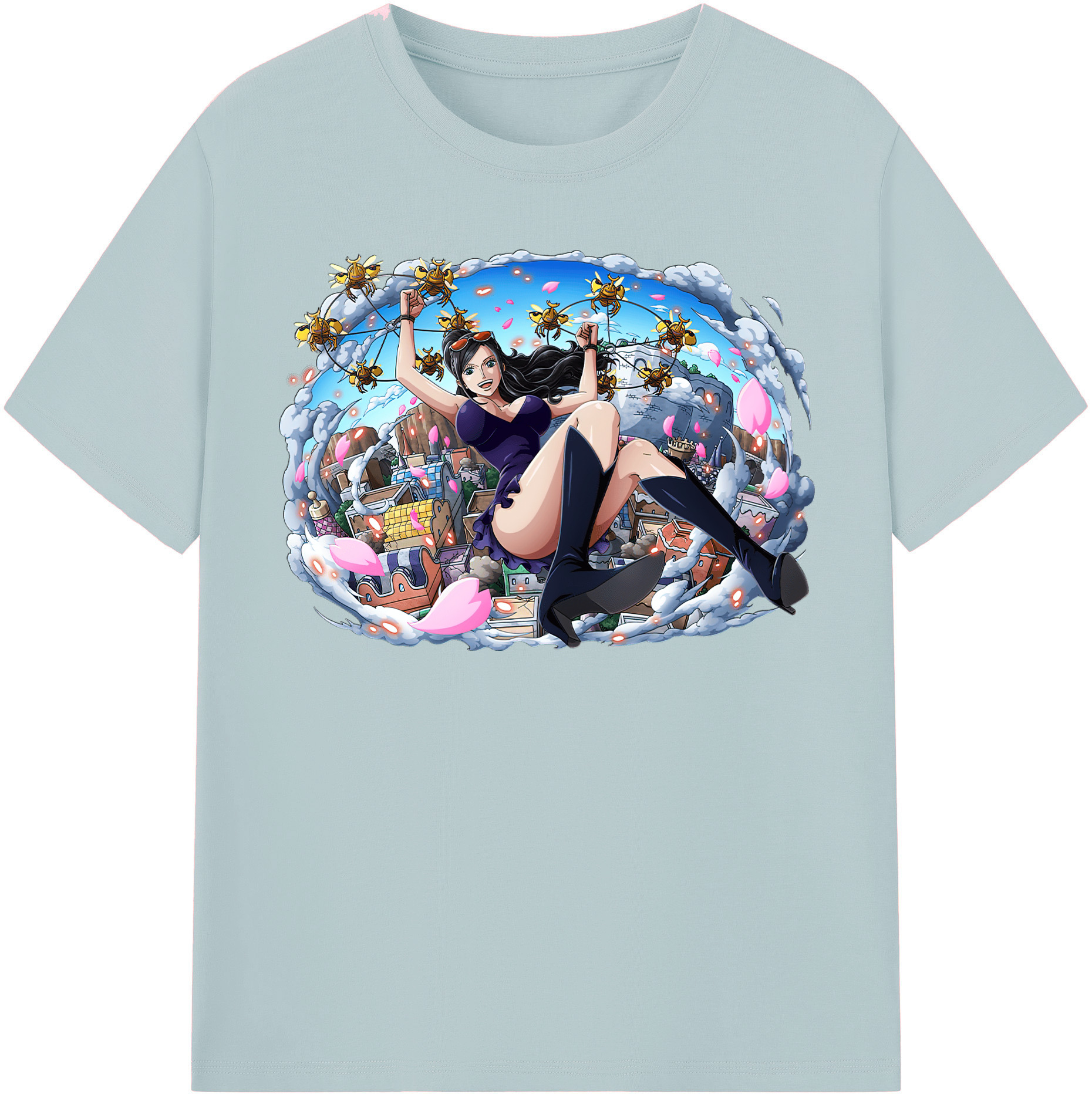 ワンピース ニコ・ロビン ONE PIECE Nico Robin 綿100％半袖Tシャツ（フロントプリント）